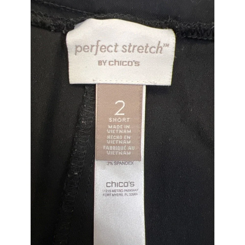 Chico's Women's Black Perfect Stretch Pull On Pants - 2 Short/US 12 Short
